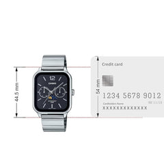 CASIO MTP-M305D-1A2VDF Men's Black Dial Analog Watch | Classic Stainless Steel Quartz Wristwatch | Day-Date 24-Hour Subdials | Elegant Business Watch for Men