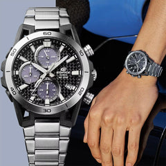 CASIO EDIFICE EQS-960D-1AVUDF Men’s Watch | Stainless Steel Silver | Motorsport-Inspired Premium Style