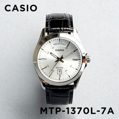 CASIO MTP-1370L Series Men’s Analog Watch – Genuine Leather Strap, Day & Date Display, Quartz Movement, Classic Design, Water Resistant