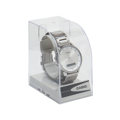 CASIO MTP‑B200D‑7EDF Men’s Analog‑Digital Watch – White Dial, Stainless Steel, Dual Time & Stopwatch, 50 m Waterproof
