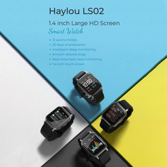 Haylou LS02 Global Smart Watch – 1.4” HD Display, 12 Sport Modes, Heart Rate & Sleep Monitoring, Bluetooth 5.0, 20-Day Battery, IP68 Waterproof – For Android & iOS Devices