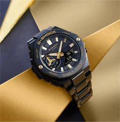 CASIO G-SHOCK GST-B500BD-1A9DR Men's Bluetooth Solar Watch – G-STEEL Black & Gold, Tough Solar, Shock Resistant, 200M Water Resistant, World Time