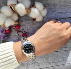 CASIO LTP-1215A-1A2DF Women's Analog Watch – Stainless Steel with Black Dial & Silver Accents, Classic & Elegant Design