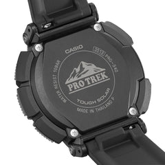 Casio PRO TREK PRG-340-1DR Men’s Solar Triple Sensor Black Outdoor Watch, Tough Solar, 100M Water Resistant