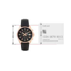 CASIO EDIFICE EFV-610ECL-1AUDF Men’s Standard Chronograph Watch – Black Dial, Leather Strap, 100M Water Resistant, Date, Quartz Stainless Steel