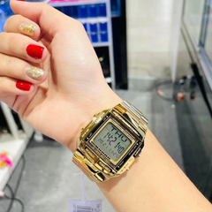 CASIO DB-360G-9A(S)DF Unisex Databank Watch – Gold Stainless Steel, Telememo 30, Dual Time, 5 Alarms, LED Light, 10-Year Battery