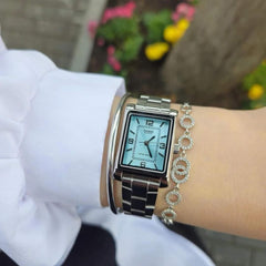 CASIO LTP-1234DD-7A Women’s Classic Analog Quartz Watch – Rectangular Silver Case, Stainless Steel Bracelet, Silver-Tone Dial, Mineral Glass, Water Resistant