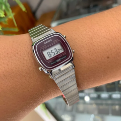 CASIO LA670WA-4DF Vintage Digital Watch – Coral Pink Resin Case with Gold-Tone Accents, Retro Design & Multi-Function Features