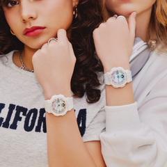 CASIO BABY-G BGA-250-7A3 Women’s Analog-Digital Watch, Pastel Blue & White Resin Strap, Shock Resistant, 100m Water Resistant, Neon Illuminator