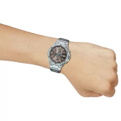 Casio Edifice EFV‑640D‑5AV Men’s Chronograph Watch | Silver Stainless‑Steel Bracelet | Blue Sunburst Dial | 100 M Water‑Resistant Sport Dress Watch