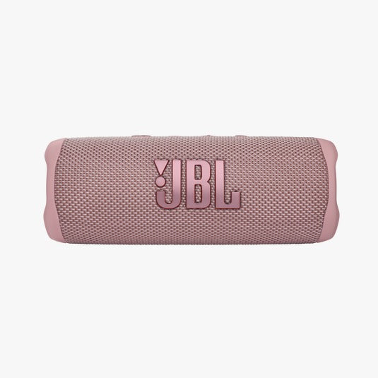 Pink JBL speaker on a white background