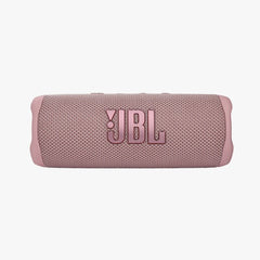 Pink JBL speaker on a white background