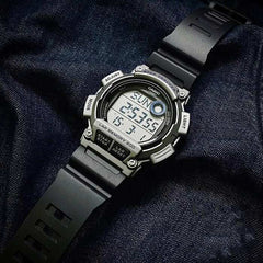 CASIO WS-2100H Series Standard Digital Watch – 10-Year Battery, World Time, Dual Time, LED Light, 100M Water Resistance, Stopwatch & Alarm – Men’s Sports Outdoor Watch