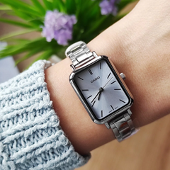 CASIO LTP-V009D-2EUDF Women’s Analog Watch – Silver Stainless Steel, Blue Dial, Quartz Movement, Water Resistant, Elegant Classic Ladies Watch