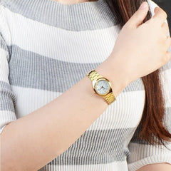 CASIO LTP-1170N-7ARDF Women's Analog Watch – Stainless Steel with White Dial & Gold Accents, Elegant & Classic Design