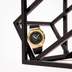 CASIO G-SHOCK GM-S2100GB-1ADR Women's Black & Gold Watch – Octagonal CasiOak Design, Compact Size, Shock Resistant, 200M Water Resistant