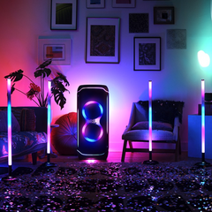 JBL PartyLight Stick Bluetooth LED Light Bar – 360° RGB Lightshow, Music‑Sync, IPX4 Splashproof, Wireless 8h Battery