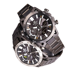 CASIO EDIFICE ECB-2000DD-1ADF Men’s Bluetooth Solar Chronograph Watch – Stainless Steel Band, Carbon Dial, Smartphone Link, 100M Water Resistant