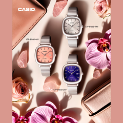 CASIO LTP‑B166D Series Women’s Analog Watch – Vintage Classic Design, 50 m Water Resistance, Date Display, Stainless Steel