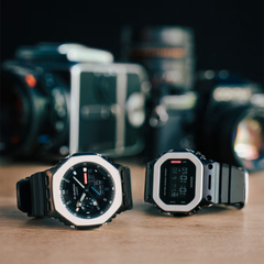 CASIO G-SHOCK GM-5600BM-1DR Digital Men's Watch Black Ion Plated Metal Bezel Resin Strap 200M Water Resistant