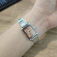 CASIO LTP-1234DD-7A Women’s Classic Analog Quartz Watch – Rectangular Silver Case, Stainless Steel Bracelet, Silver-Tone Dial, Mineral Glass, Water Resistant