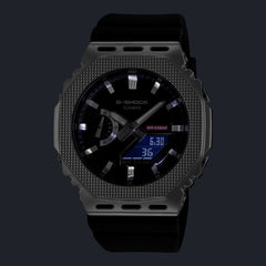 CASIO G-SHOCK GM-2100BM-1ADR Analog Digital Men's Watch Black Ion Plated Metal Bezel Resin Strap 200M Water Resistant