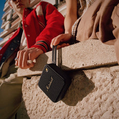 Marshall Willen Compact Portable Bluetooth Speaker – IP67 Waterproof & Dustproof, 15+ Hour Battery, Stack Mode, Built-In Mic, Strap Mount, USB-C Fast Charge