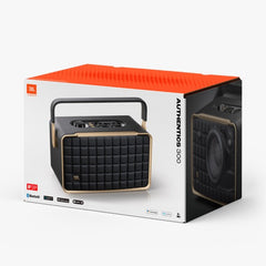 JBL Authentics 300 Wireless Home & Portable Speaker – 100 W Stereo, Wi‑Fi & Bluetooth, Built‑in Battery, Retro Design with Voice Assistant Support
