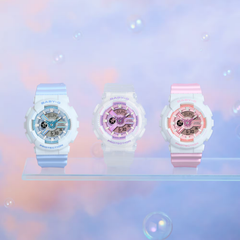 Casio Baby-G BA-110PD-2ADR Women’s Analog-Digital Watch, Pastel Blue Resin Band, Shock Resistant, 100m Water Resistant