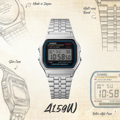 Casio A159W-N1DF Classic Digital Watch – Retro Stainless Steel, LED, Waterproof