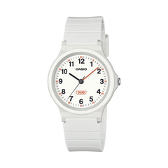 White Casio watch with a clear background