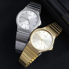CASIO MQ-24D-7EDF Unisex Analog Watch – Silver Stainless Steel Bracelet, White Dial, Ultra-Slim Quartz, Water Resistant, Minimalist Classic