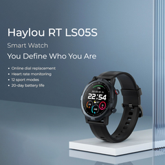 Haylou RT LS05S Global Smart Watch – 1.28” HD Round Display, 12 Sports Modes, SpO₂ & Heart Rate Monitoring, Sleep Tracker, 20-Day Battery Life, IP68 Waterproof – Compatible with Android & iOS