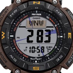 CASIO PROTREK PRG-340L-5DR Solar Powered Men’s Watch, Triple Sensor, 200M Water Resistant, Brown Leather Strap