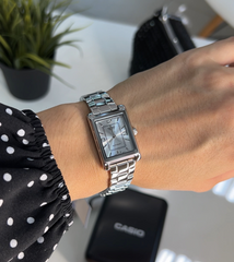 CASIO LTP-1234DD-7A Women’s Classic Analog Quartz Watch – Rectangular Silver Case, Stainless Steel Bracelet, Silver-Tone Dial, Mineral Glass, Water Resistant