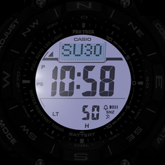Casio Pro Trek PRG-340SC-2DR Men's Solar Outdoor Watch, Triple Sensor (Altimeter, Barometer, Compass), Bio-Based Resin Strap, Tough Solar, 100M Water Resistant