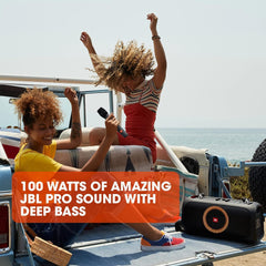 JBL PartyBox On‑The‑Go Portable Bluetooth Party Speaker – 100 W Loud JBL Pro Sound, Built‑In Lights & Wireless Mic, IPX4 Splash‑Proof, Up to 6 H Battery