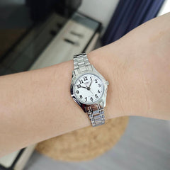 CASIO LTP‑1275D Series Women’s Analog Watch – Stainless Steel, Slim Profile, 30 m Water Resistant