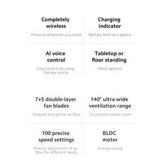 Xiaomi Smart Standing Fan 2 Pro – Wireless Portable DC Floor & Table Fan with 7+5 Double‑Layer Blades, 140° Ventilation, AI Voice & App Control