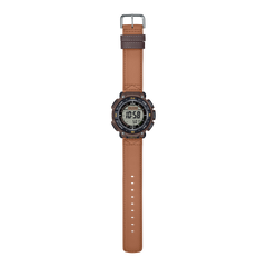 Casio PRO TREK PRG-340L-5DR Men’s Solar Triple Sensor Brown Field Watch, Tough Solar, 100M Water Resistant