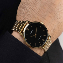 CASIO MTP-VT01G Series Men’s Analog Watch – Gold Stainless Steel, Minimalist Dial, Quartz Movement, Slim Classic Design, Water Resistant
