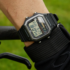 CASIO WS-1600H Series Standard Digital Watch – 10-Year Battery, Dual Time, LED Backlight, Stopwatch, Countdown Timer, 100M Water Resistant, Full Auto Calendar – Men’s Sports Outdoor Watch