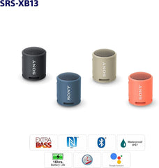 Sony SRS-XB13 Portable Bluetooth Speaker – EXTRA BASS, Sound Diffusion Processor, 16-Hour Battery, IP67 Waterproof & Dustproof, USB-C, Strap, Stereo Pairing