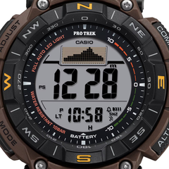 CASIO PROTREK PRG-340L-5DR Solar Powered Men’s Watch, Triple Sensor, 200M Water Resistant, Brown Leather Strap