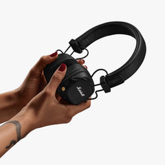 Marshall Major V Wireless On-Ear Headphones – 100+ Hour Battery, Wireless Charging, Bluetooth LE Audio & Auracast, Foldable, Customizable M-Button, 3.5mm Wired Option