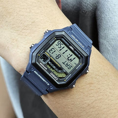 CASIO WS-1600H Series Standard Digital Watch – 10-Year Battery, Dual Time, LED Backlight, Stopwatch, Countdown Timer, 100M Water Resistant, Full Auto Calendar – Men’s Sports Outdoor Watch