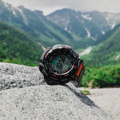 Casio PRO TREK PRG-340-1DR Men’s Solar Triple Sensor Black Outdoor Watch, Tough Solar, 100M Water Resistant