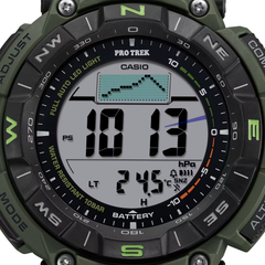 CASIO PROTREK PRG-340B-3DR Solar Powered Men’s Watch, Triple Sensor, 200M Water Resistant, Green Resin Strap