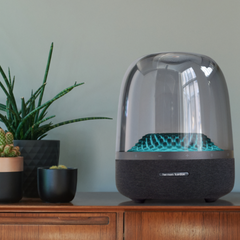 Harman Kardon Aura Studio 4 Bluetooth Home Speaker – 360° Sound, Transparent Dome with Diamond‑Effect Lighting, Premium Design & Recycled Materials