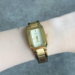 CASIO LTP-1165N Women’s Analog Watch – Gold Tone, Slim Rectangular Dial, Stainless Steel, Elegant Quartz Timepiece, Water Resistant